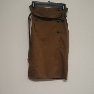 Cartonnier Brown Pencil Skirt with Buckle Detail